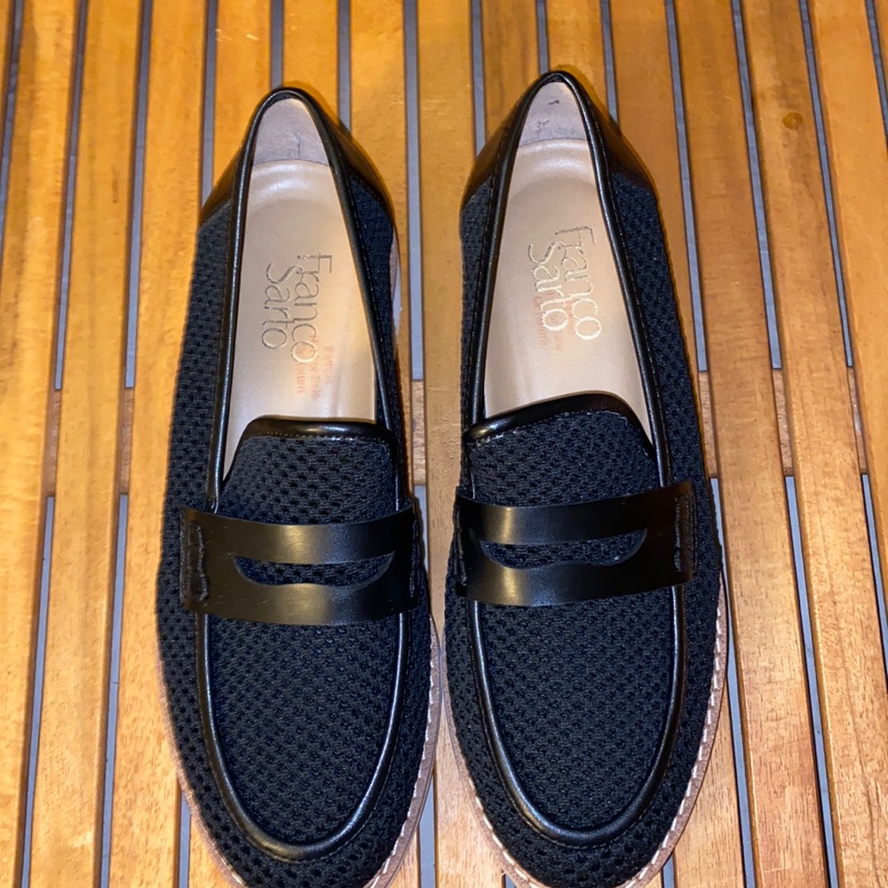 Franco Sarto Celeste Black Loafers Size 6 New Sample shoe Excellent Condition